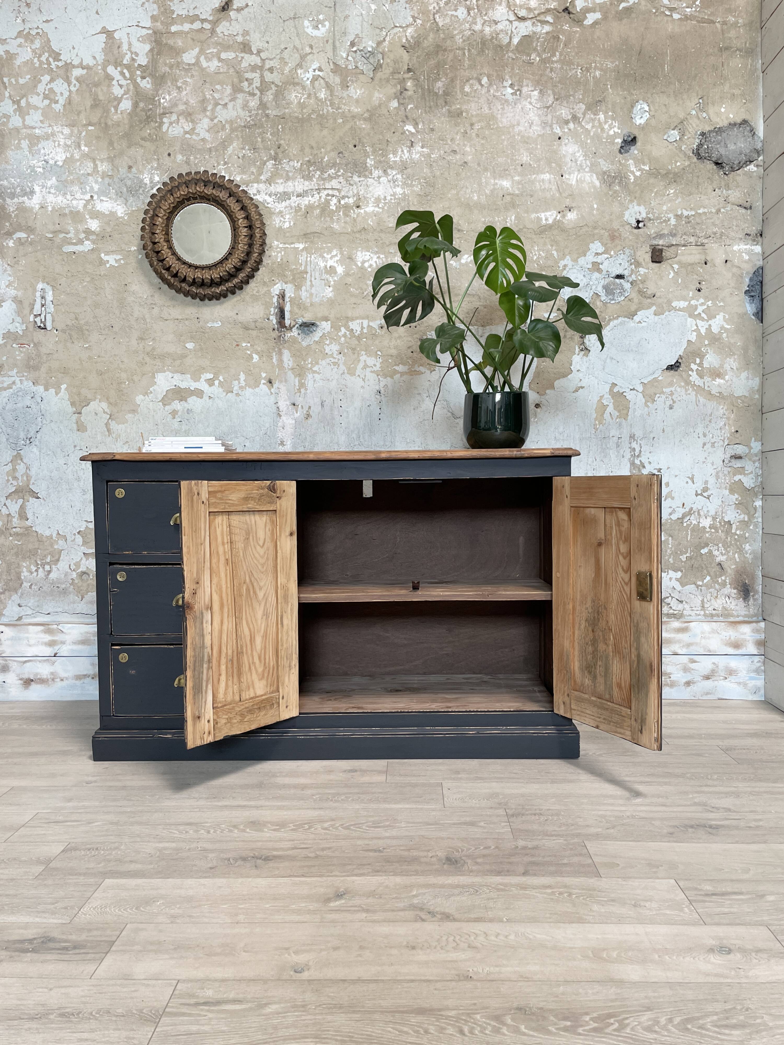 Craft furniture in patinated fir, circa 1950.