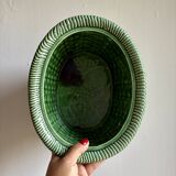 Vintage barbotine dish with fruit decorations