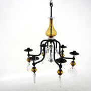 Glass chandelier, Erik Höglund, For Boda Glasbruk & Smide, Sweden, 1970