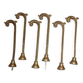 Pairs of 2 old brass tieback hooks