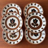 Set of 6 Boch La Louvière soup plates, Kimono model, 1970