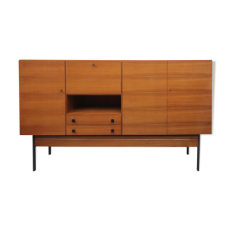 Buffet in walnut and metal