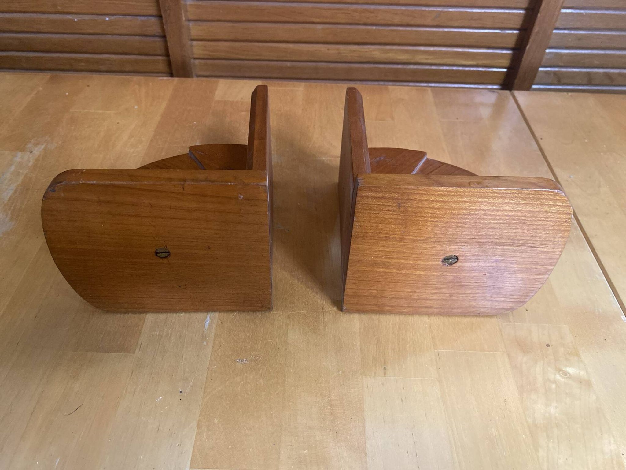 Pair of Vintage Art Deco Wooden Bookends Made in France #E068