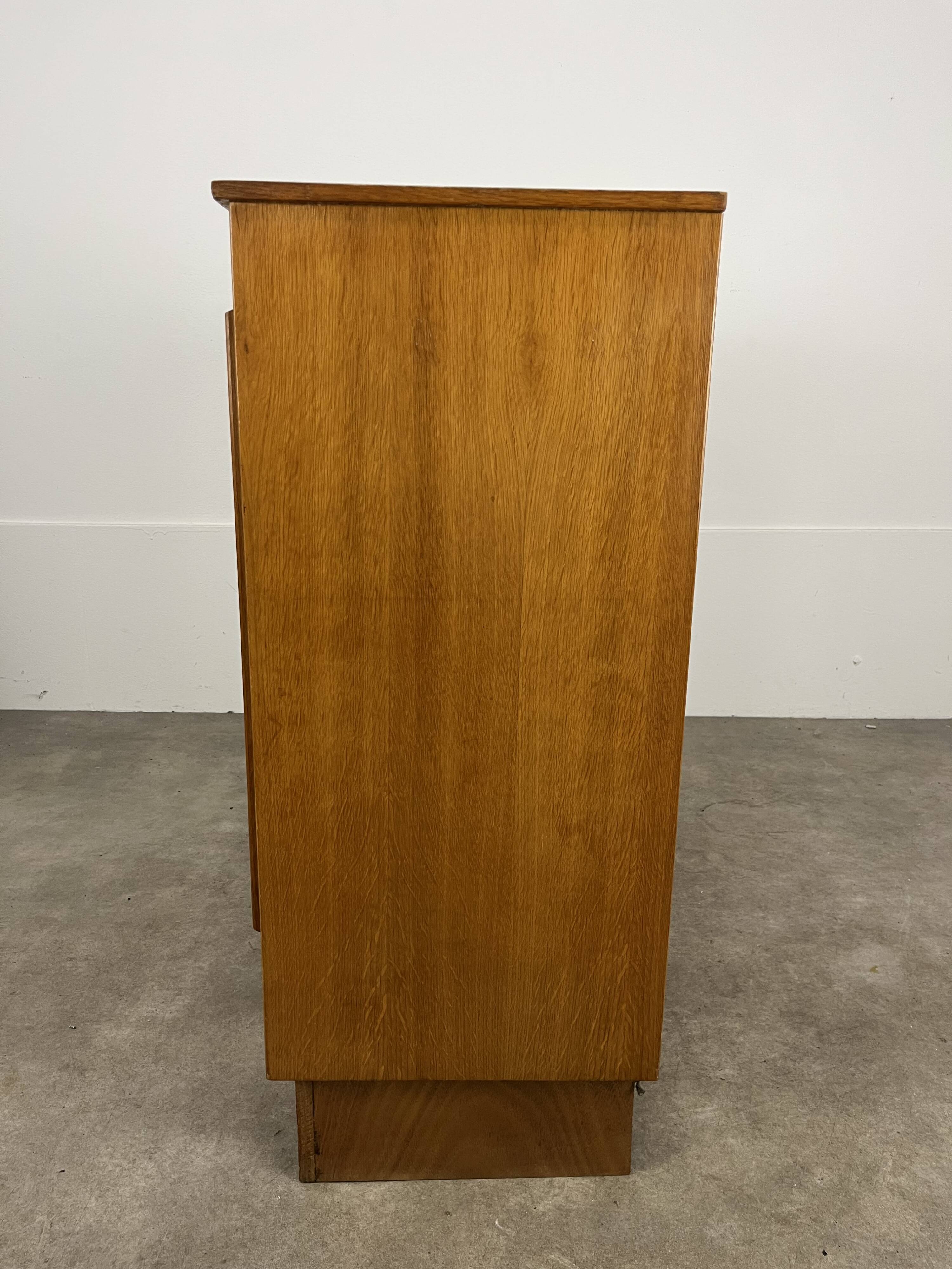 50s sliding door sideboard, wood, vintage