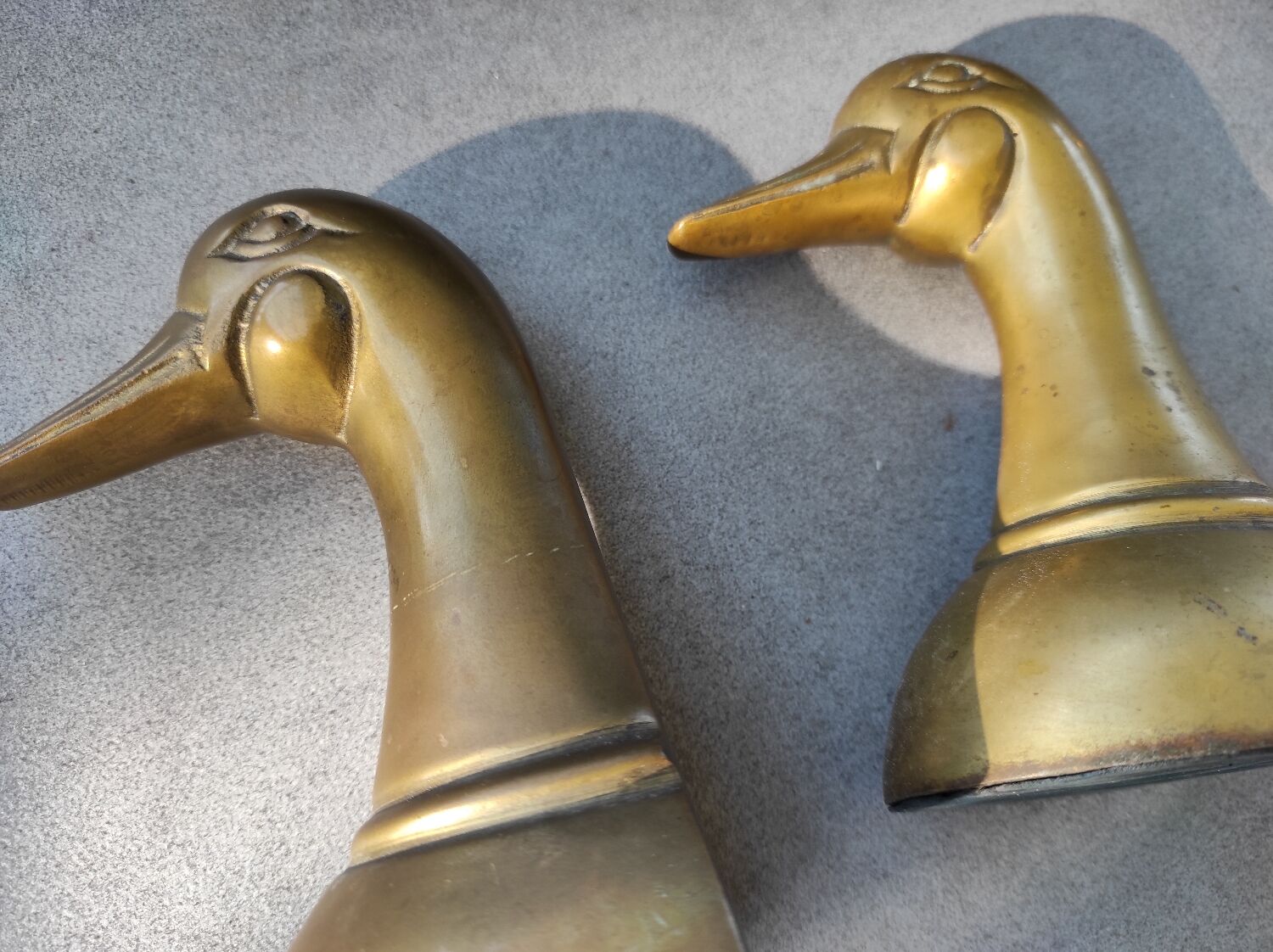 Paire de canards en laiton serre-livres