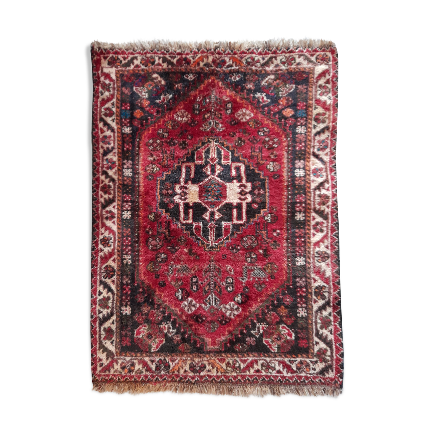 Tapis persan Chiraz noué main 124x94 cm