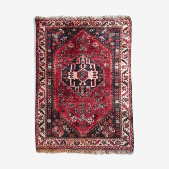Persian carpet chiraz knotted hand 124x94 cm