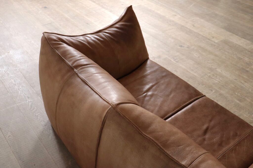 Le Bambole sofa in buffalo leather by Mario Bellini for B&B Italia, 1970s
