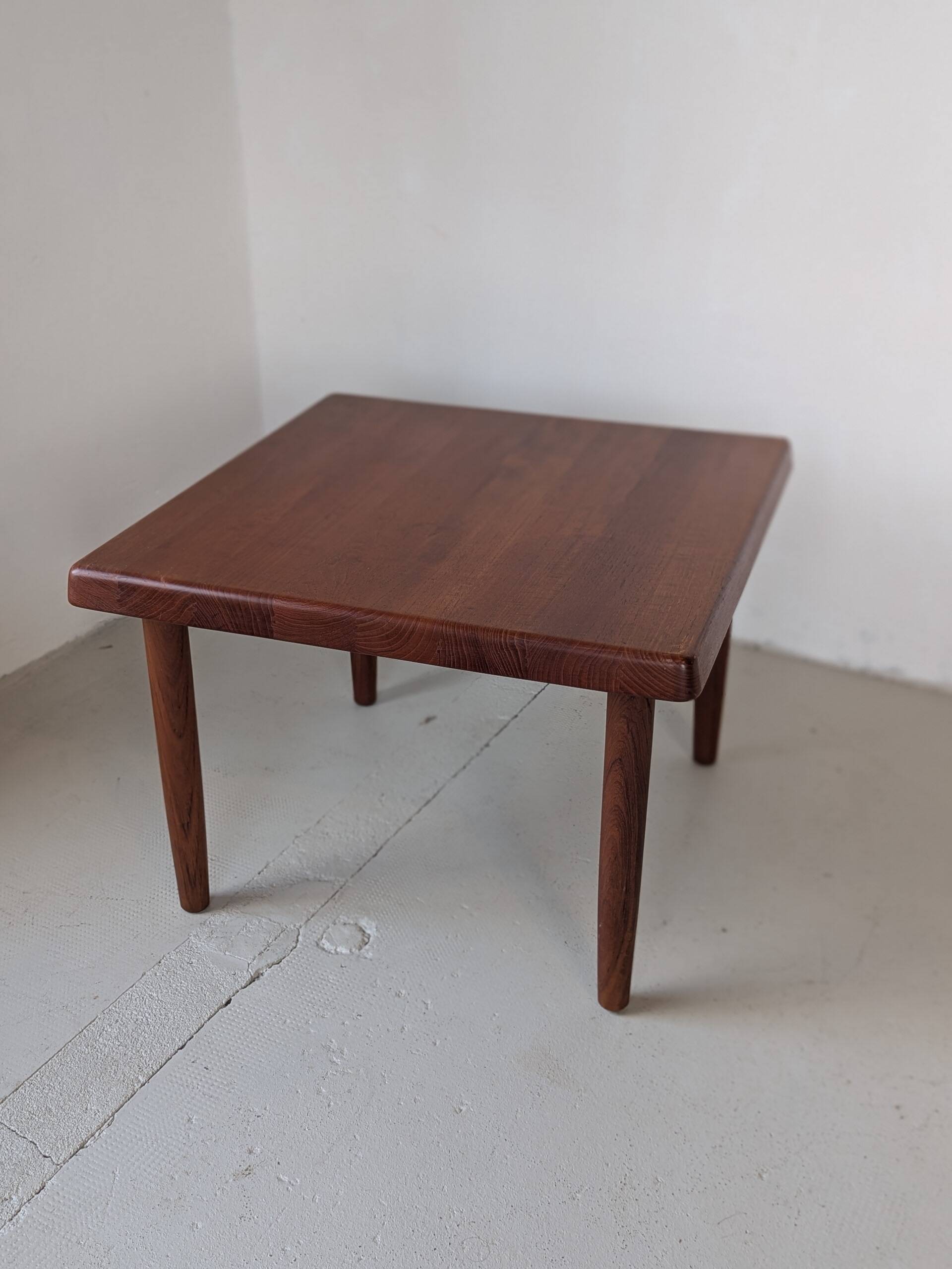 Square Danish coffee table by Niels Bach, in teak