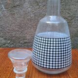 Glass carafe with Vichy decoration