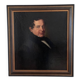 Antique original oil painting of a German opera tenor, large 19th century portrait