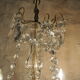 Ancient bronze and pampilles chandeliers with facets and crystal cups - old style - 6 fires