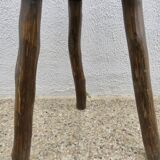 Tabouret tripode en bois massif 1950