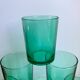 Lot de 6 verres à eau en verre vert anneées 70