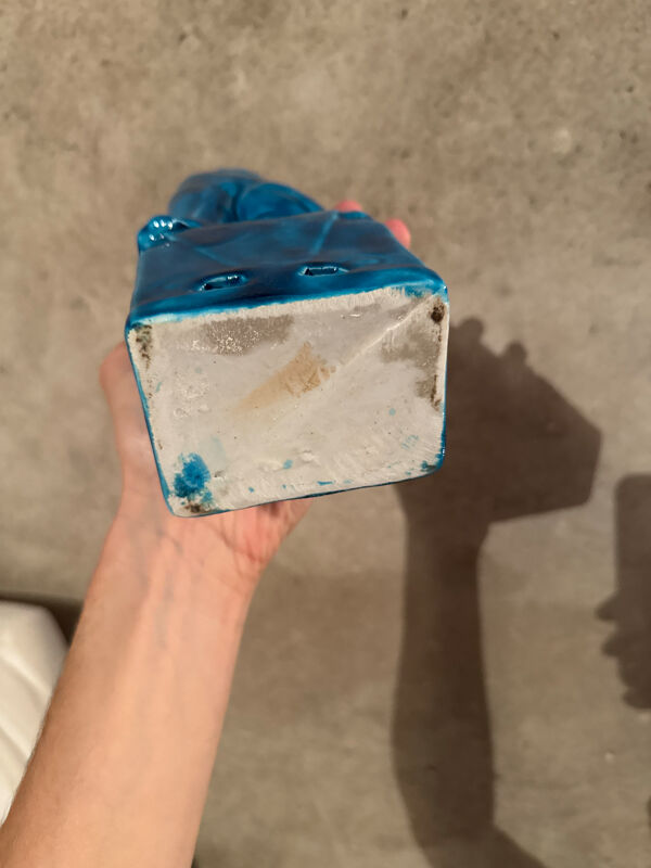 Paire de chiens de Fô bleu - céramique émaillée chinois bleu - milieu XXème