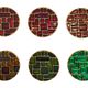 6 vintage cloisonné coasters in the style of mithé espelt, m. de crécy, ...
