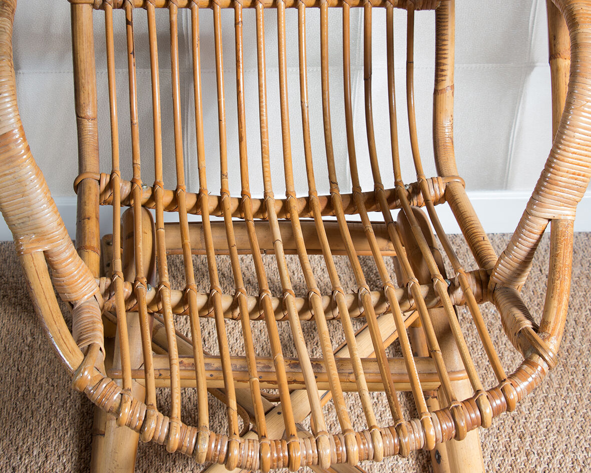Rocking-chair en rotin
