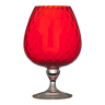 Vase rouge en verre soufflé vintage 1970