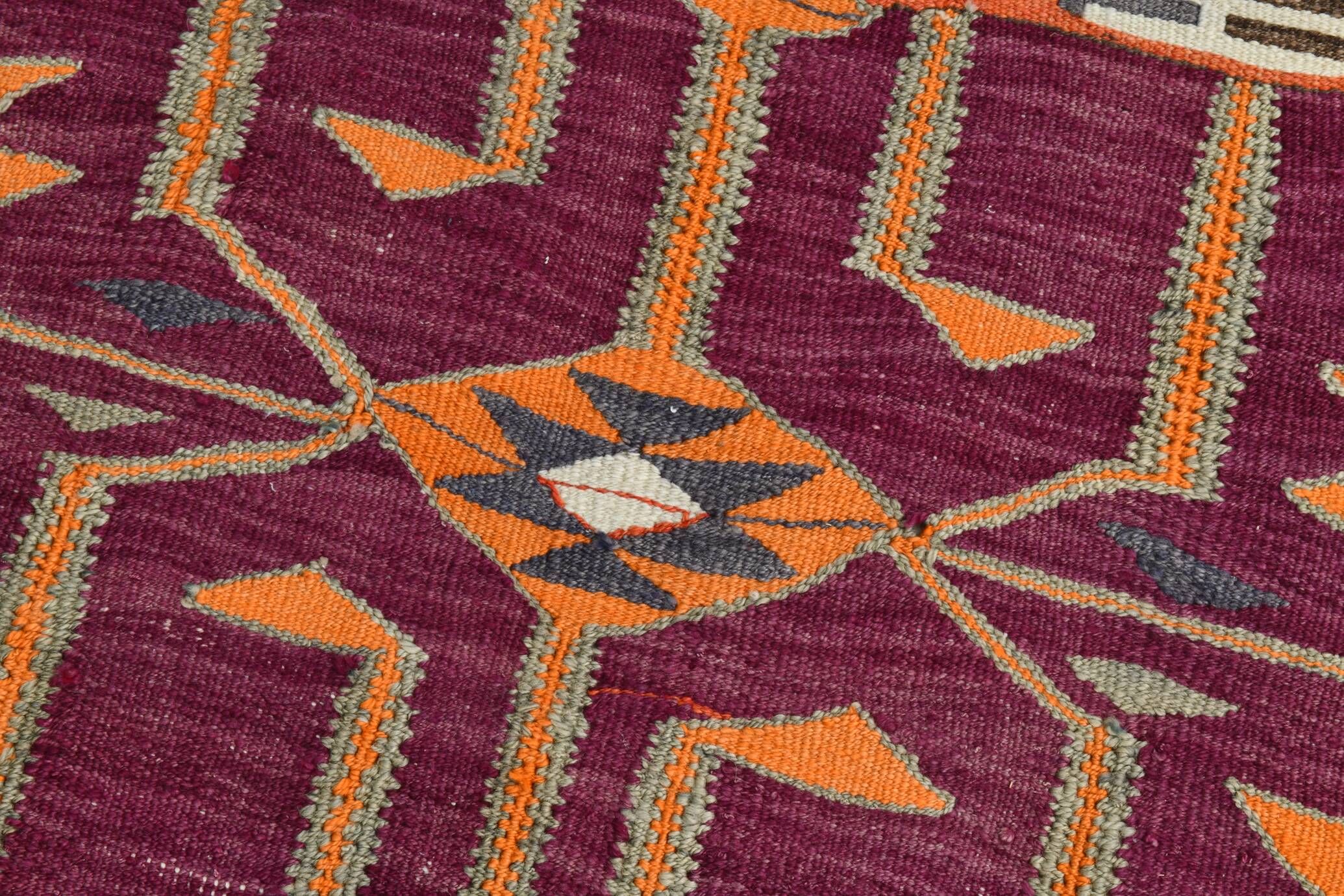 4x12 Kilim Multicolor Rare Size Pattern Kilim Rug, 113x364Cm