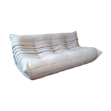 Togo beige wool bench by Michel Ducaroy