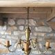 Vintage Dutch brass chandelier 5 branches