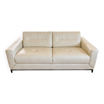 Gustave 3-seater canapé in full grain white leather
