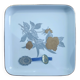 Vintage square plate signed in porcelain T. Limoges 20x20 Original new condition
