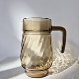 Amber Glass Carafe with Pour Spout - Lever Vintage