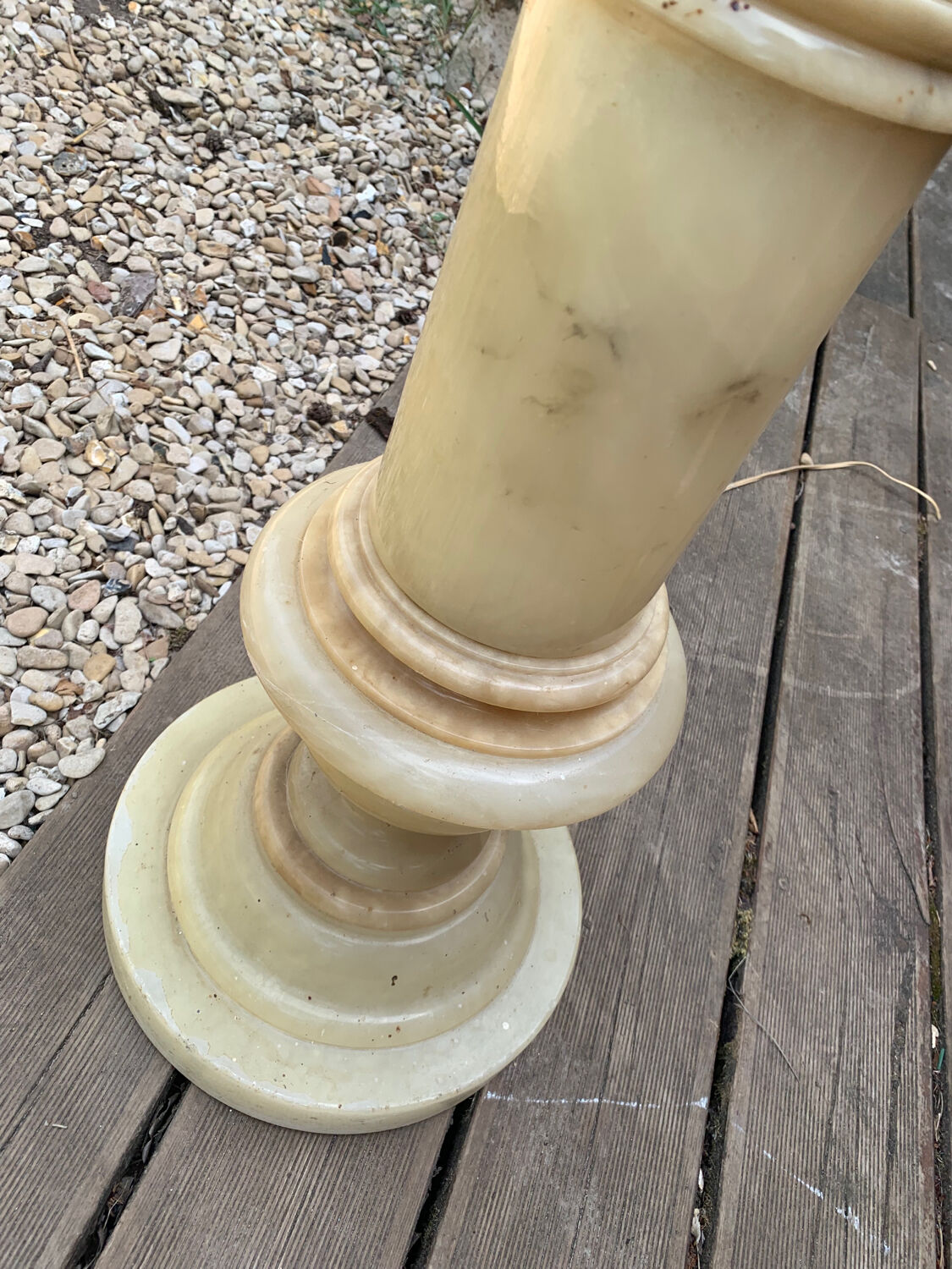 Illuminated alabaster column from the 1950s