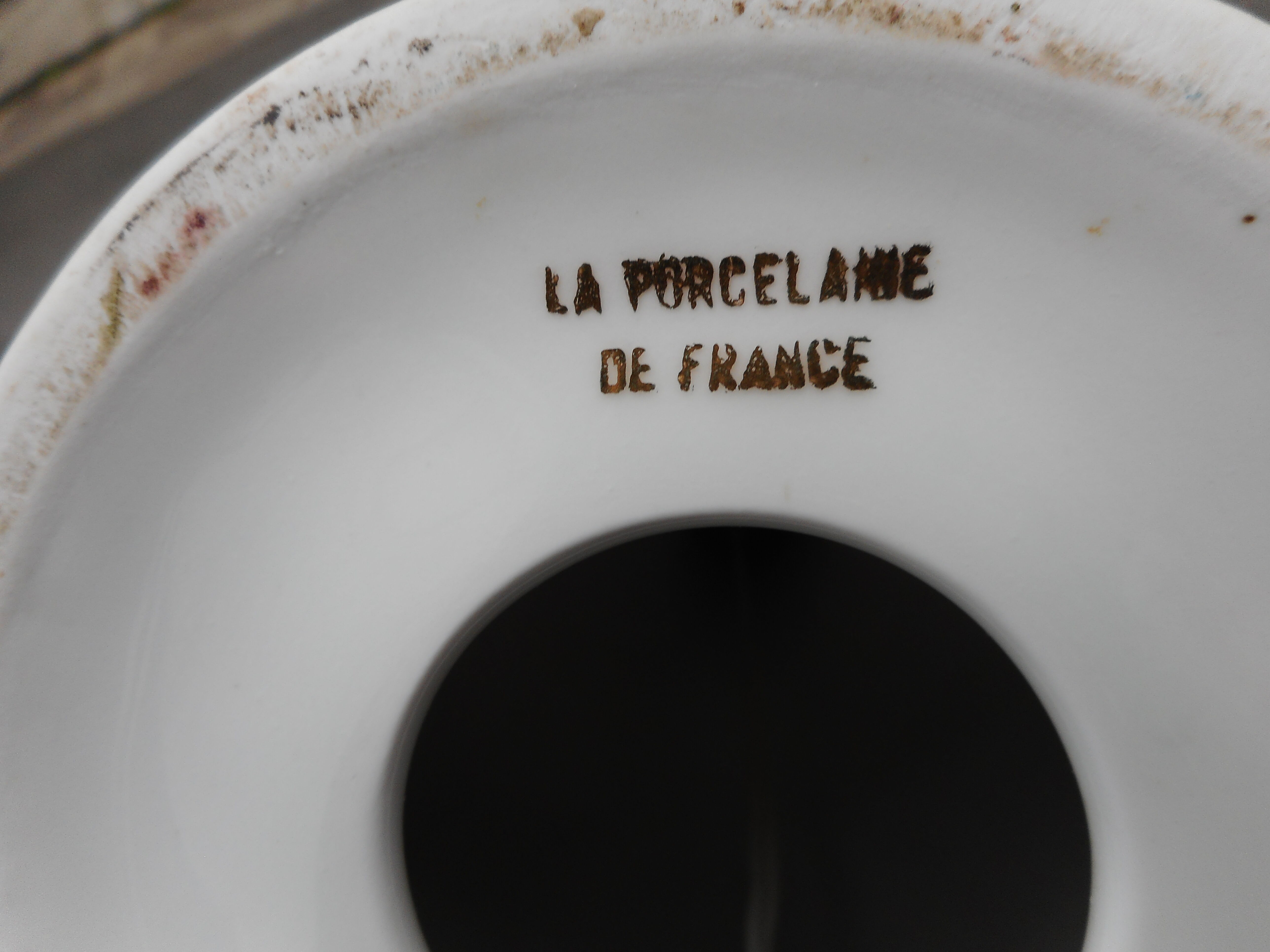 Vintage porcelain foot lamp