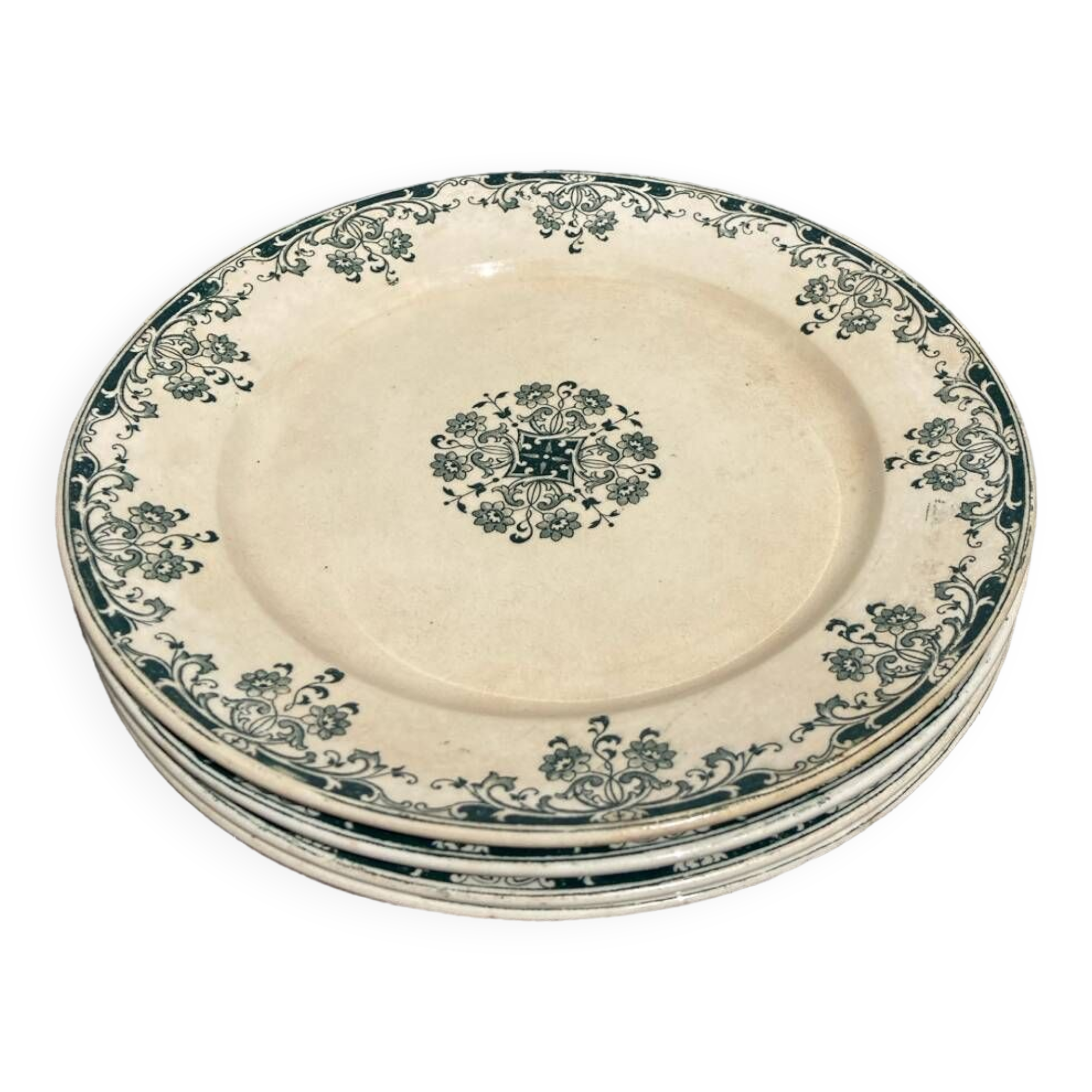 4 iron earth plates Mignon Sarreguemines