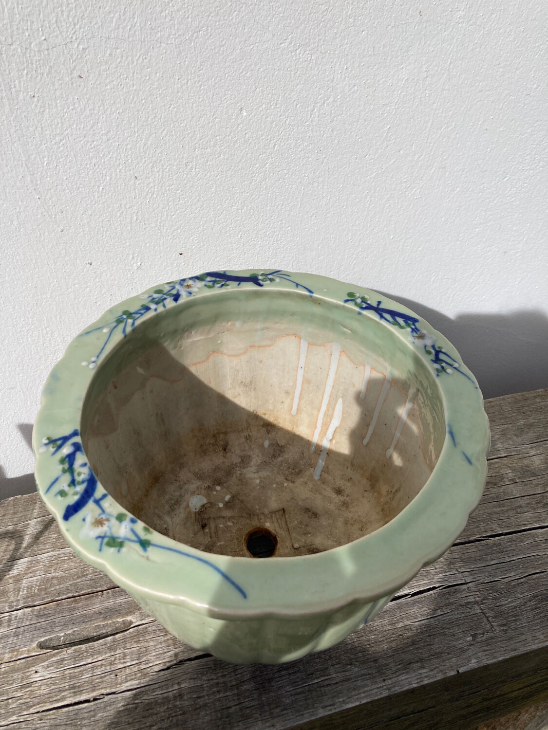 Chinese blue ceramic pot cover