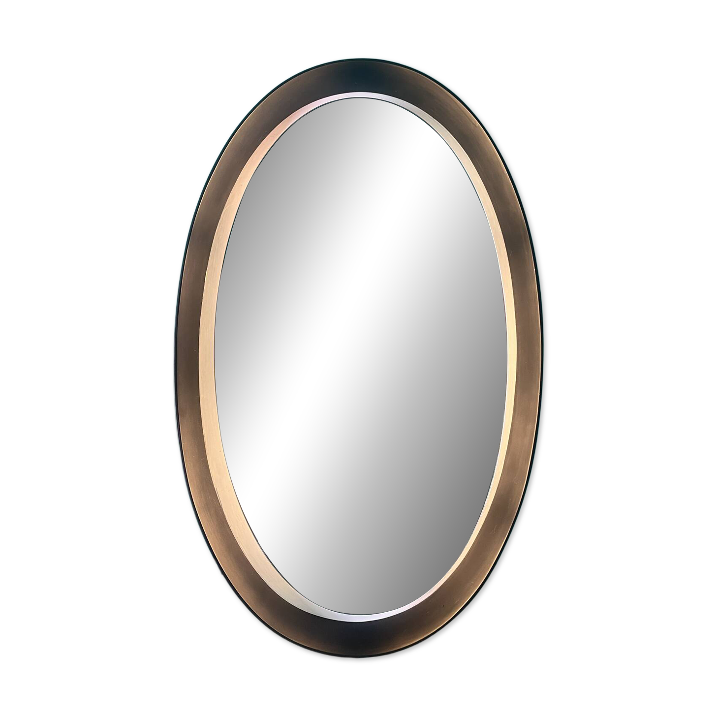Sublime Vintage Oval Mirror with Lights (1970s/1980s) 50x80 cm – Style