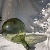Large French green glass demijohn