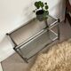 Table basse console verre et chrome vintage