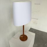 Lampe de table bois chêne années 70