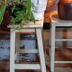 Wooden workshop stool with old patina