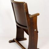 Vintage Cinema Chair TON (Thonet), 1940s Czech, Wooden Theatre Seat