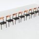 Harry Ostergaard set of eight dining chairs rosewood Randers Denmark 1960