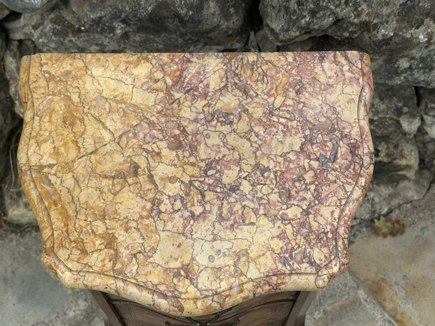 Small Louis XV style marquetry chiffonniere table