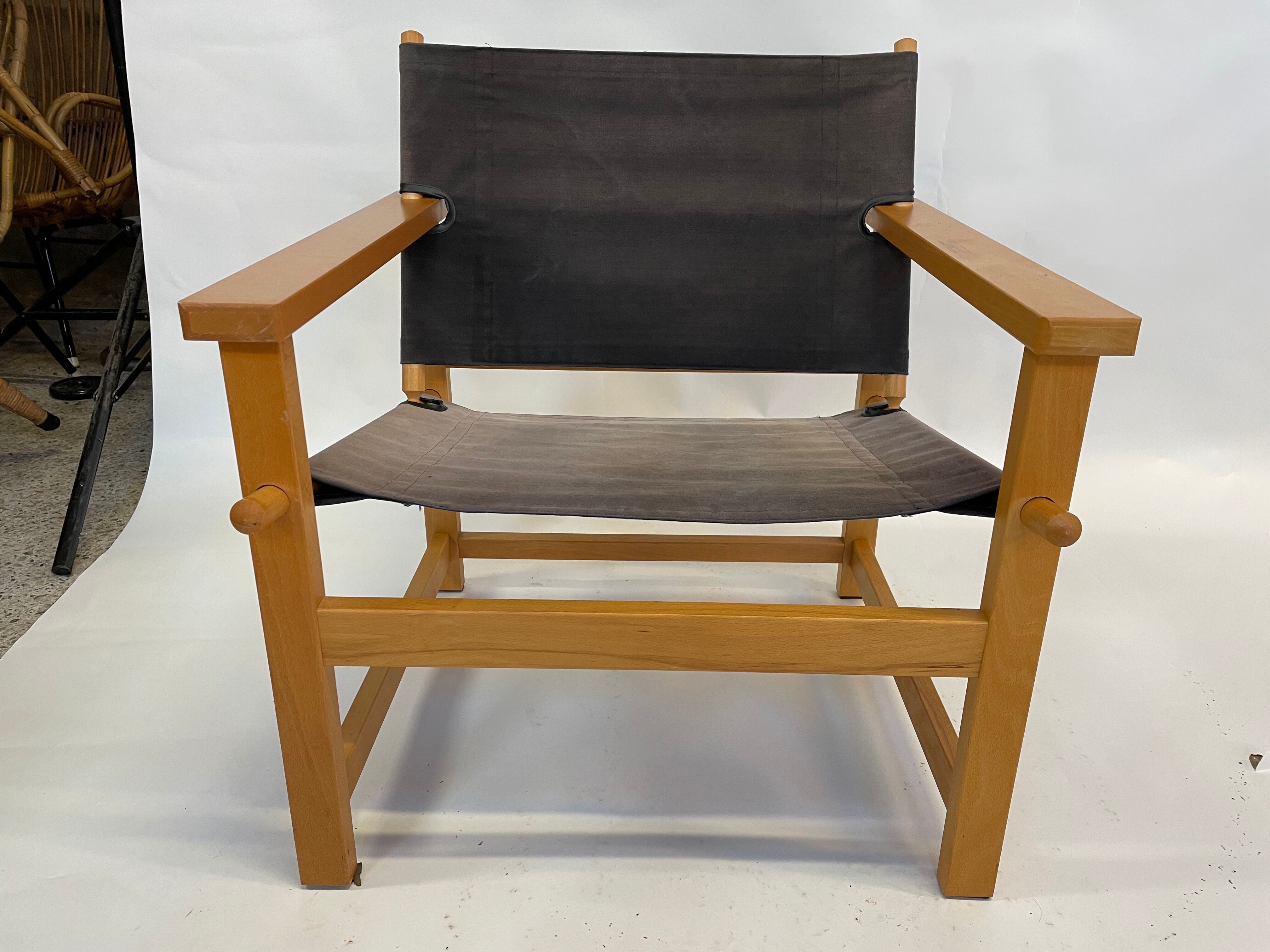 Vintage Safari Chair 1980s Hyllinge Møbler Denmark