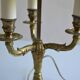 Lampe bouillotte 3 feux bronze et abat jour tôle bordeaux