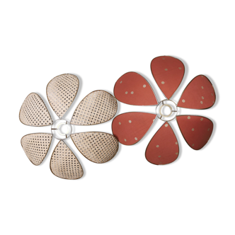 Pair of flower lampshades