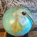 Globe terrestre lumineux vintage allemand