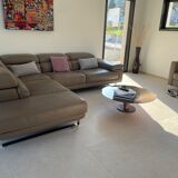 Maxdivani taupe leather sofa