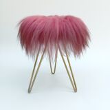 Tabouret de fourrure, années 1960