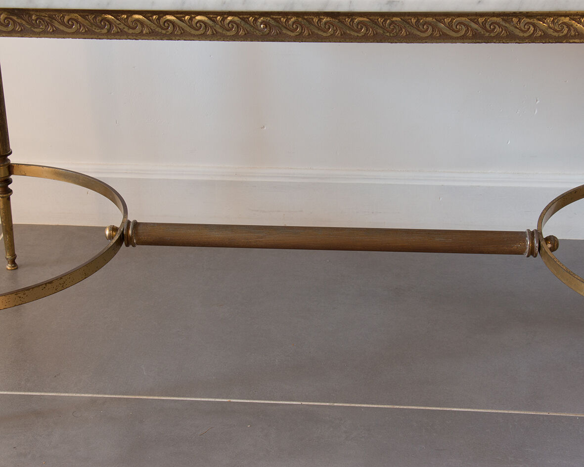 Marble and brass coffee table