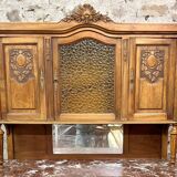 buffet deux corps Louis XVI en noyer blond vers 1880-1900