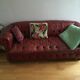 Sofa chesterfield 2-3 places leather bordeaux