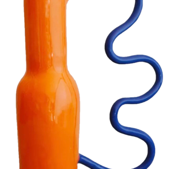 Vase orange et bleu